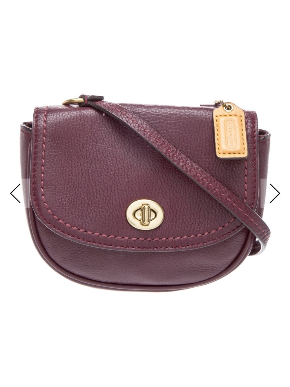 Coach Vintage Mini Crossbody Bag in Burgundy with Gold Hardware